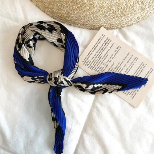 Yishine Wrinkle Neck Scarf Womens Leopard Prints Fashion Crepe Kerchief Scarves New Headband Crumple Handlebag Wraps Scarf 2019