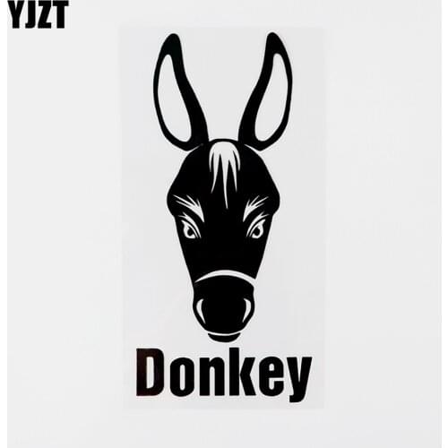 YJZT 8.1CMX16.8CM Funny Animal Donkey Vinyl Car Sticker Decor Decal Black/Silver 8C-0239