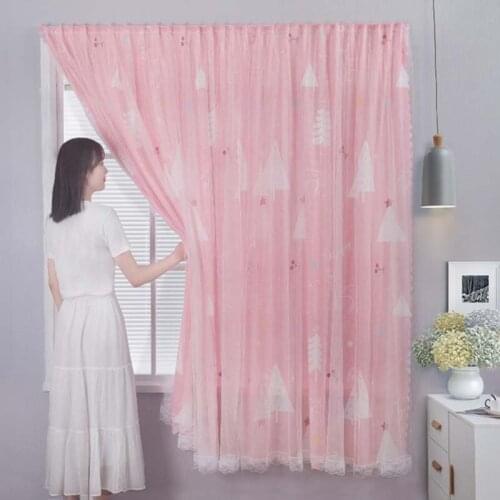 No Need to Punch Velcro Curtain Self-Adhesive Shading Curtains Anti-UV Light Easy Install Windows Bedroom Living-Room Home Decor