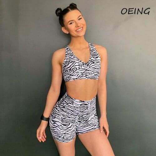 Womens Summer Jogging Suits Leopard Print Fashion Exercise Tracksuits Yoga 2 Piece Sets