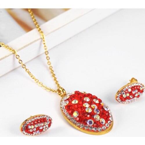 OUFEI Stainless Steel Jewelry Woman Vogue 2019 Charm Necklace Earrings Set Jewelry Accessories Bohemian wholesale lots bulk