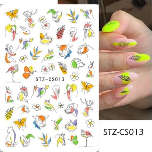 10PCS Europe and America Abstract Human Face Blue Flame Nail Sticker Butterfly Smiley Nail Art Decoration Decal