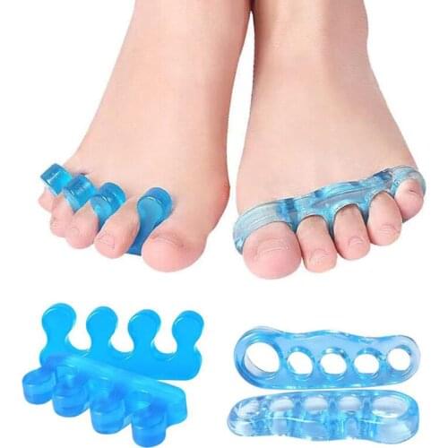2 Pair Silicone Finger Toe Separators Hallux Valgus Bunion Correction Overlapped Toe Adjuster Protector Pedicure Pad Foot Care