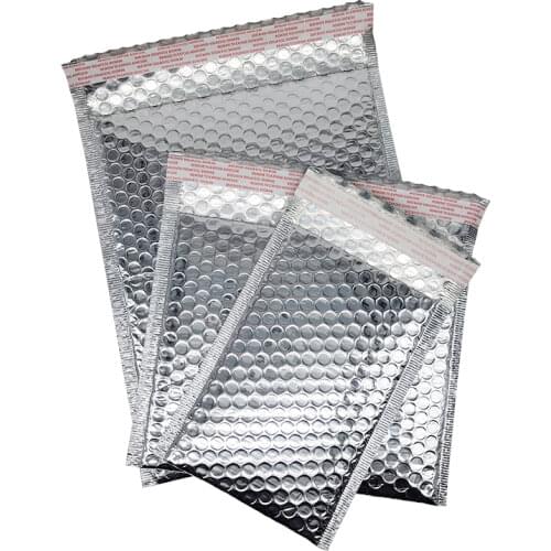 3 Pcs Multi-Sizes Sliver Aluminum Bubble Shipping Bag Padded Envelopes Bubble Mailer Bag Aluminum Foil Gift Bag Packing Wrap