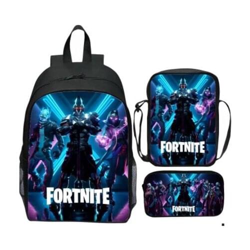 3Pcs/Sets FORTNITE School Bags For Boys Girls Cartoon Game Book Bags Sets Games Backpacks School Gifts