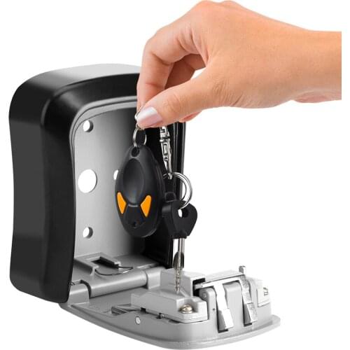 4 Digit Password Combination Key Security Storage Box Lock Case Wall Mount LockStorage Box Security Safes For Home Office