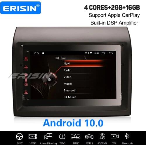 Erisin 4274 Android 10.0 Car Stereo Carplay DSP DAB+ GPS WiFi USB CAM-IN TPMS DVB-T For FIAT Ducato Peugeot Boxer Citroen Jumper
