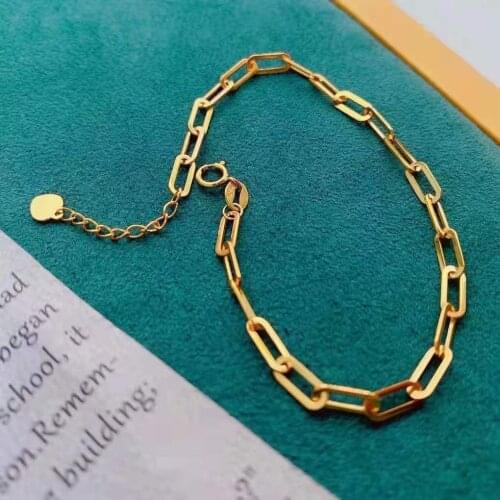 Au750/18k real gold ins geometric design bracelet jewelry for lady&women&gift&party
