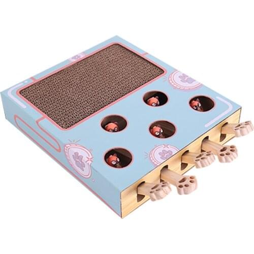 Cat Toys Corrugated Paper Cat Scratch Board Nest Interactive Solid Wood Hamster Cat Scratch Ball Catch Hunt Mouse Cat Puppy Toys