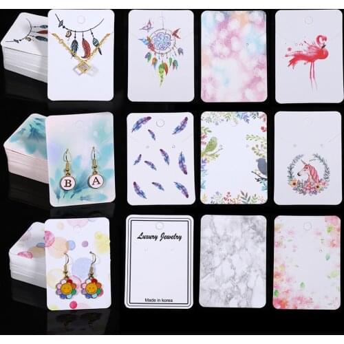 30pcs 5X7cm Jewelry Packaging Display Card Flower Earrings Necklaces Cardboard Hang Tag Ear Studs Paper Card for Jewelry DIY