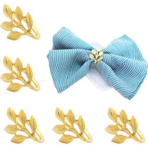 6pcs Hotel Napkin Ring Holder Fall Leaves Napkin Buckle Gold Napkin Circle Dinner Table Decor