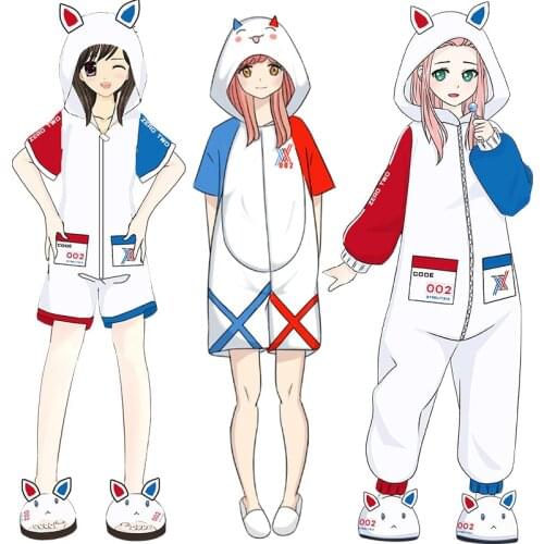DARLING in the FRANXX Cosplay 02 Zero Two Strelizia CODE 002 Onesies Jumpsuit Costume Halloween Pyjamas Sleepwear Homewear