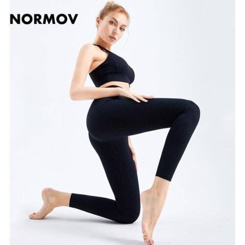 NORMOV Leopard Sweat Pants Woman Sexy High Waist Booty Lifting Leggings Fitness Sport Bra Shockproof Gather Training Underwear