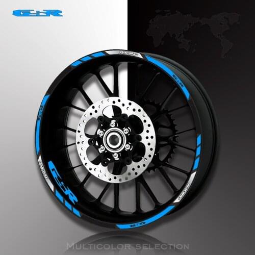 Hot sell Motorcycle front and rear wheels Edge Outer Rim Sticker Reflective Stripe Wheel Decals For suzuki GSR