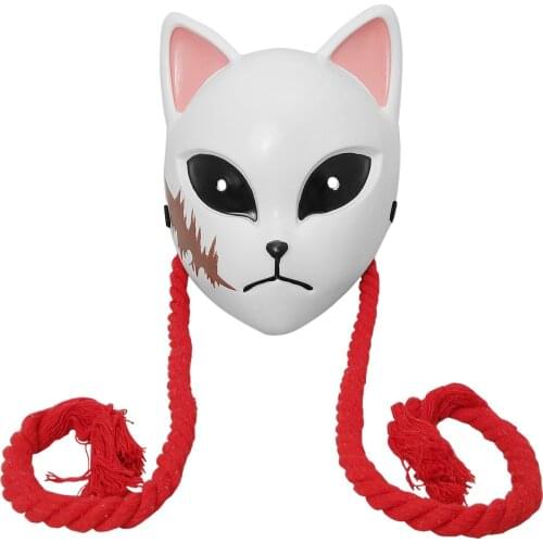 Resin Demons Blade (Sanjiro) Tanjiro Mask Fox Mask Scar Resin Mask Cosplay Halloween Party Mask