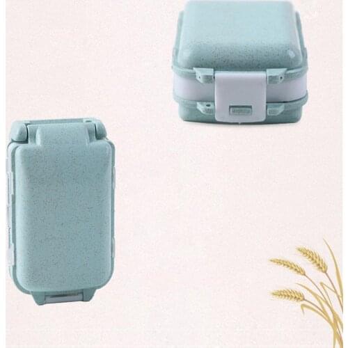 Mini Portable Travel Wheat Straw Pill Box Medicine Tablet Storage Case Holder Organizer Pill Case Dispenser Container