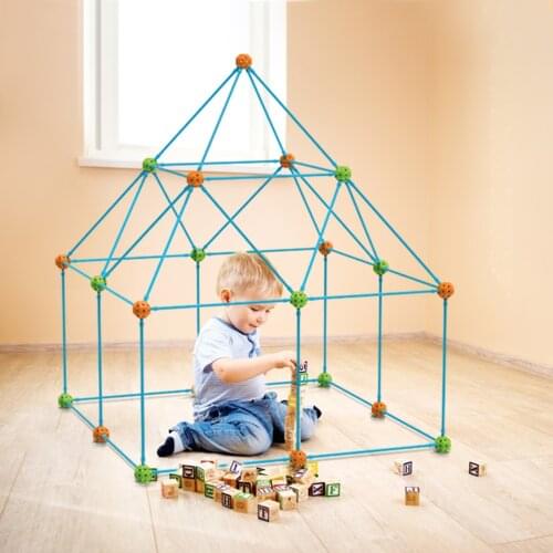 Fort Building Kit Construction Set kids Toy Tents Fortress Builder Castles Tunnels Diy 3d Play House Toys for Children Gift