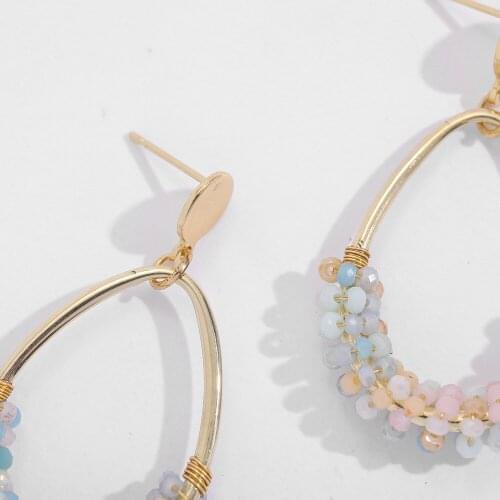 New Hollow Out Plastic Seed Beads Waterdrop Dangle Earrings