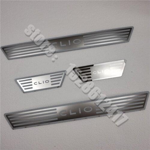 New Door Sills for Renault CLIO IV CLIO 4 2018 2017 2019 Stainless Steel Scuff Plate Door Sill Cover Trim CLIO