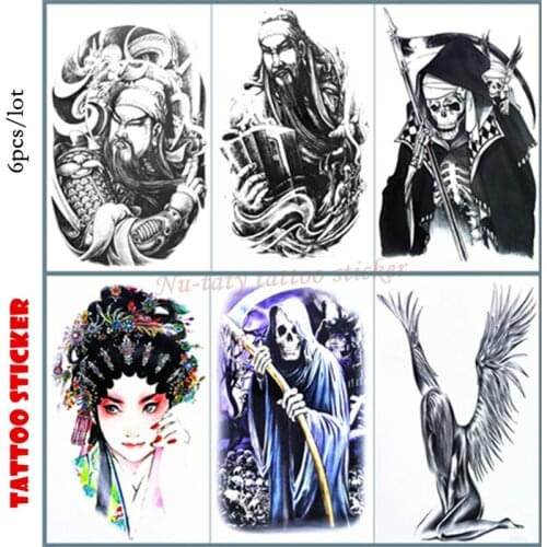 Nu-TATY Zombie Temporary Tattoo Body Art, 12*20cm Flash Tattoo Stickers, Waterproof Fake Tatoo Henna