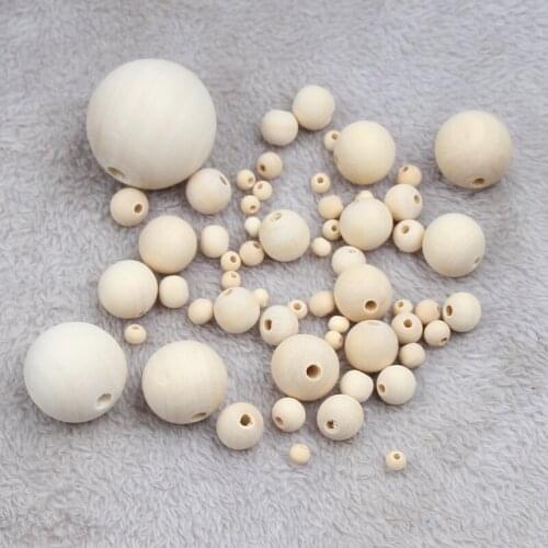 Wholesales 4/6/8/10/12/14/16/18/20/25/30/40/50mm Natural Wood Beads Round Ball Spacer Loose Beads For Jewelry Making Diy