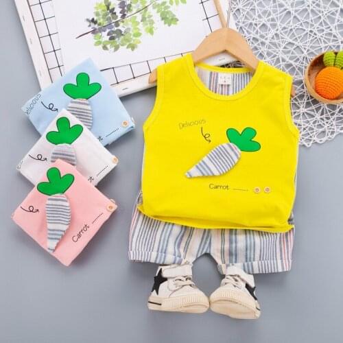 1-5 Years Cartoon carrot Clothing Set For Girls Toddler Baby Kids Suits T-Shirt And Pants 2Pcs Clothes Children Birthday Present