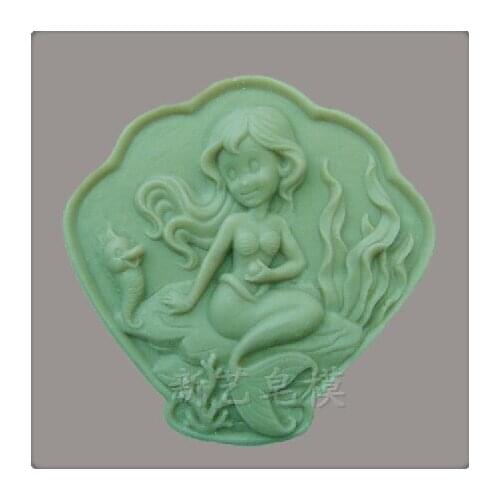 Great-Mold Sexy Mermaid Silicone Soap Mold Chocolate Cake mold Handmade Silicone Mold For Soap