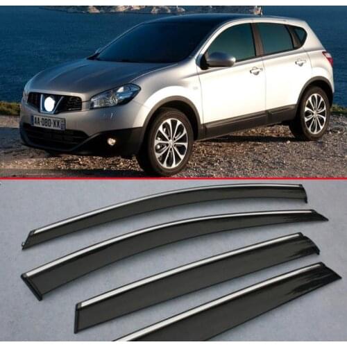 Plastic Exterior Visor Vent Shades Window Sun Rain Guard Deflector For Nissan Qashqai 2008 2009 2010 2011 2012 2013