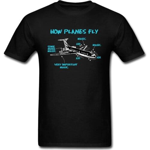 Print Engineer Mechanical How Plane Fly Mens T Shirts Aircraft Airplane Schematic Diagram Pattern Tshirt Fathers Day Cotton