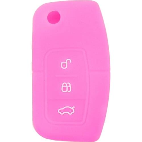 Durable Silicone Key Remote Cover Case Protect 3 Buttons Car Key Shell Fob Holder Key Protector Car Styling