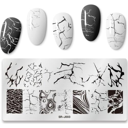 Rectangle Nail Stamping Plates Marble Texture Ink Stainless Steel Template Nail Art Image Texture DIY Plate Tools