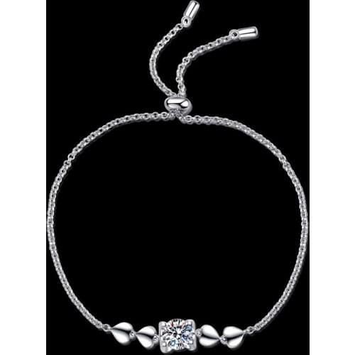 Luxury 925 Silver 1 Carat Excellent Cut D Color Pass Diamond Test Mossanite Bracelet