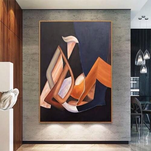 Hand-painted Oil Modern Home Decoration Paintings Wall Art For Living Room Decorative Painting Orange Villa Decoration