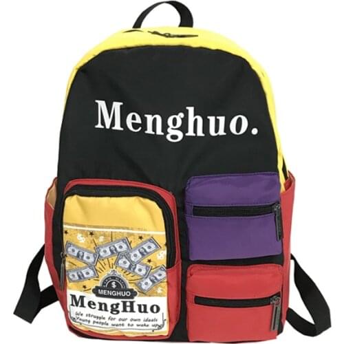 Menghuo Women Nylon Fabric Backpack Female Summer School Bags Backpacks for Teenage Girls Boys Women Men High Quality Bag pack