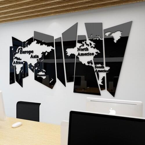 Nordic style Ins creative map DIY Childrens room bedroom living room TV background wall decoration 3D acrylic wall stickers