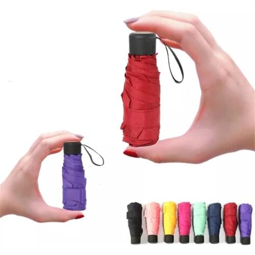 Mini Folding Umbrella Rain Pocket Parasol Girls Anti-UV Waterproof Portable Travel Umbrella