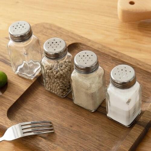 Barbecue Kitchen salt pepper Glass Cruet Condiment Bottles Seasoning Cans Pepper Shakers Shaker Spice Container Spice Jar