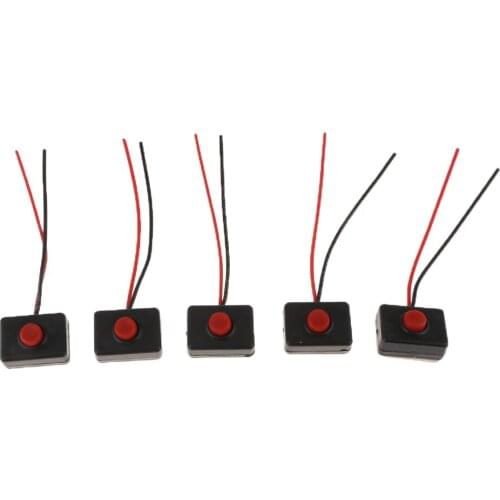 5Pieces Universal Car Self Reset Push Button Switch 12V-24V with 2 Wires