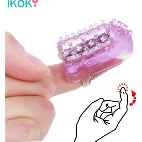 IKOKY Nipple Clitoris Stimulator Waterproof Finger Vibrator Dildo Mini Jumping Eggs Sex Toys For Women Vaginal Massager