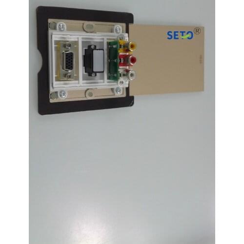 SeTo 86mm*86mm Type Waterproof RCA AV + VGA + HDMI Socket Floor Ground Outlet Receptacle