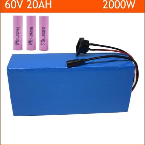 60V 20AH Lithium battery 2000W Powerful 60 V Ebike e-bike bateria akku NCR18650PF cell 40A BMS 2A Charger Free customs tax