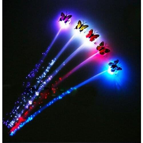 36pcs Glow Hair Braid LED Luminous Flower Hair Clip Light Up Butterfly Hair Clip Bar Party Decoration Supplies Toy Glow In Dark