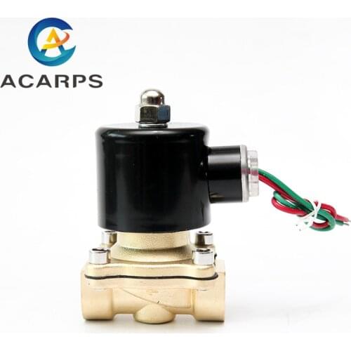 1/2" 3/4" 1 Inch Normally Closed Brass Solenoid Valve 220V 24V 12V 24VAC 2 Way Electric Solenoid Valve For Water Oil Air
