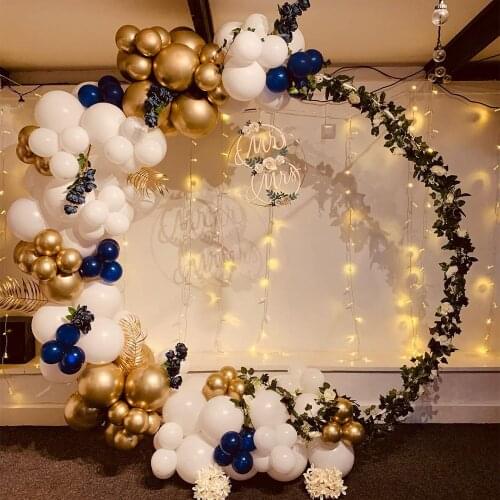 112pcs Navy Blue Chrome Gold White Balloon Garland Arch Kit for Baby Bridal Shower Birthday Party Wedding Decorations