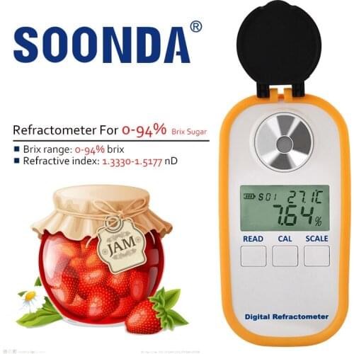 2-in-1 High-Concentration 0~94% Brix Sugar Measurement Refractometer Pear Fruit Vegetable Syrup Products Brix Content Hydrometer
