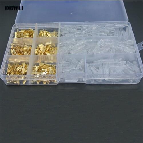 320pcs 2.8/4.8/6.3mm gold Insulated Electrical Wire Crimp Terminal Spade Connector Assortment Set