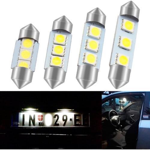 100X 31mm 36mm 39mm 41mm C5W White 3SMD 5050 Festoon Dome Door Interior Reading Light Tailing License Plate Lights Trunk Lamp