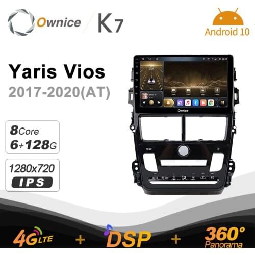 720P K7 6G+128G 720P Android 10.0 Car Radio for Toyota Yaris Vios 2017 - 2020 GPS 2din 4G LTE 5G Wifi autoradio 360 SPDIF