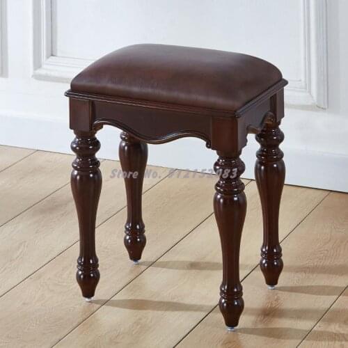 American dressing chair European dressing table stool Chinese classical household small square stool Guzheng piano stool single