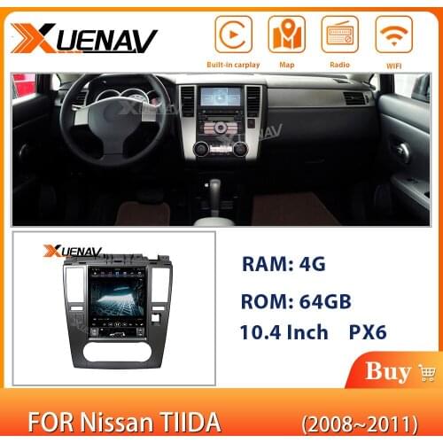 XUENAV 2Din Android System 10.4 Inch Car GPS Navigation For-Nissan TIIDA 2008-2011 Autoradio DVD Multimedia Player Head Unit